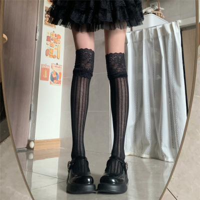 AYTofilms春夏薄网眼蕾丝高筒袜