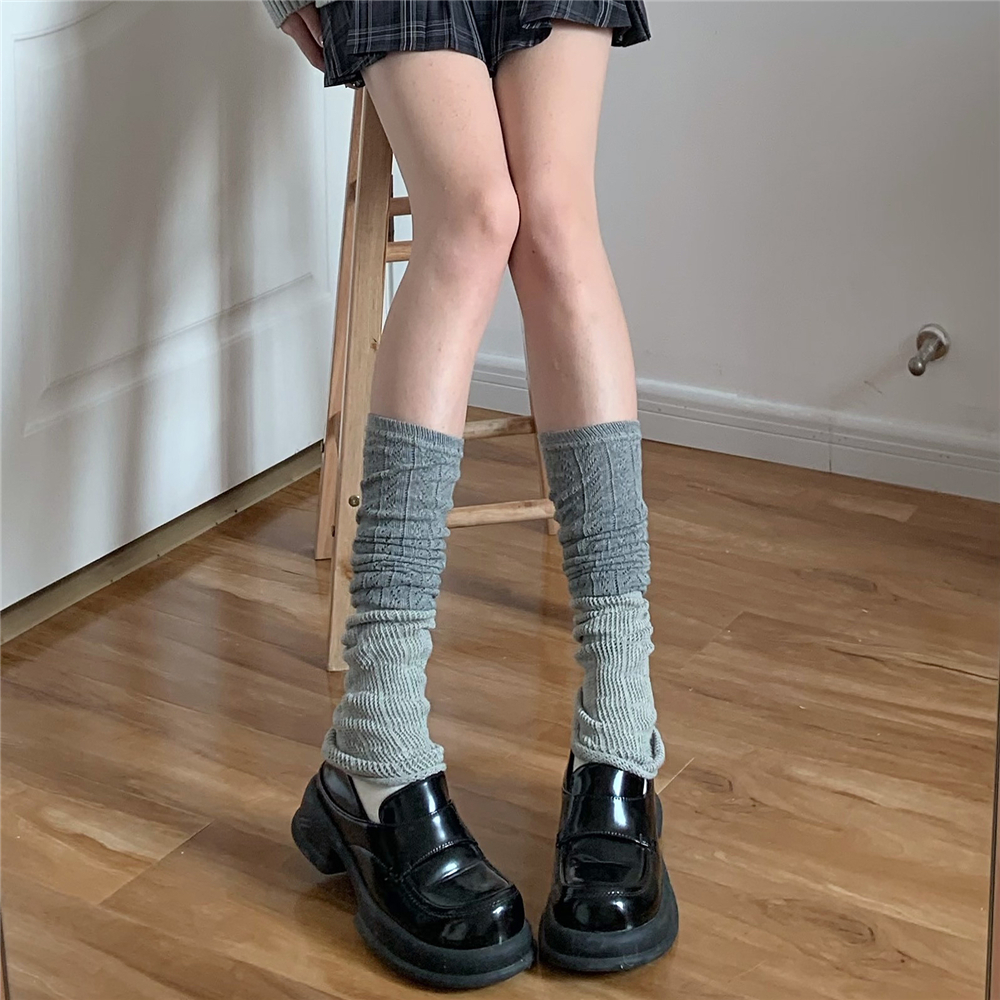 搭靴子女镂空麦穗撞色堆堆袜套