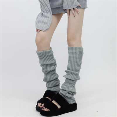 加厚保暖腿套针织毛线加长堆堆袜