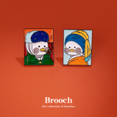 饰ins潮个性 带珍珠耳环 少女胸针可爱日系梵高油画扣针装 书包包