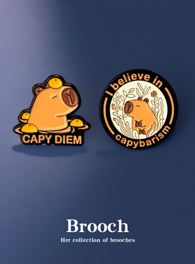 卡皮巴拉创意胸针徽章capybara可爱水豚别针配饰衣服书包笔袋卡通