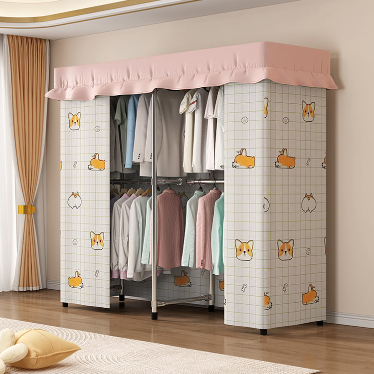 开放式金属衣柜防尘四周包围结实耐用衣帽间收纳挂衣架卧室晾衣架,收纳整理,置地/升降晾晒衣架,淘宝优惠券,粉丝福利购,淘宝优惠卷