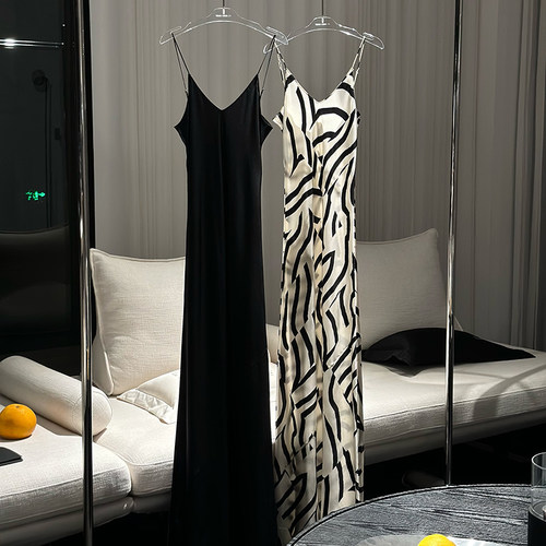 桑蚕丝春夏秋真丝吊带长裙