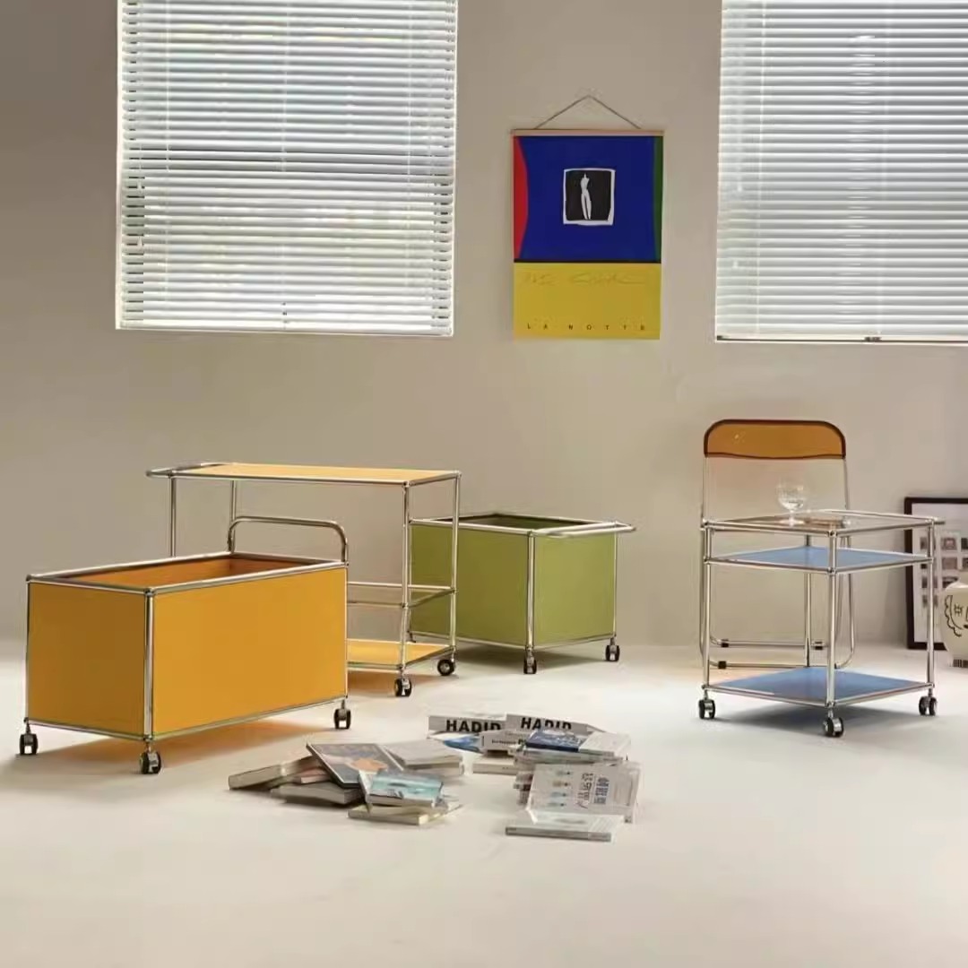 包豪斯不锈钢折叠收纳置物边几