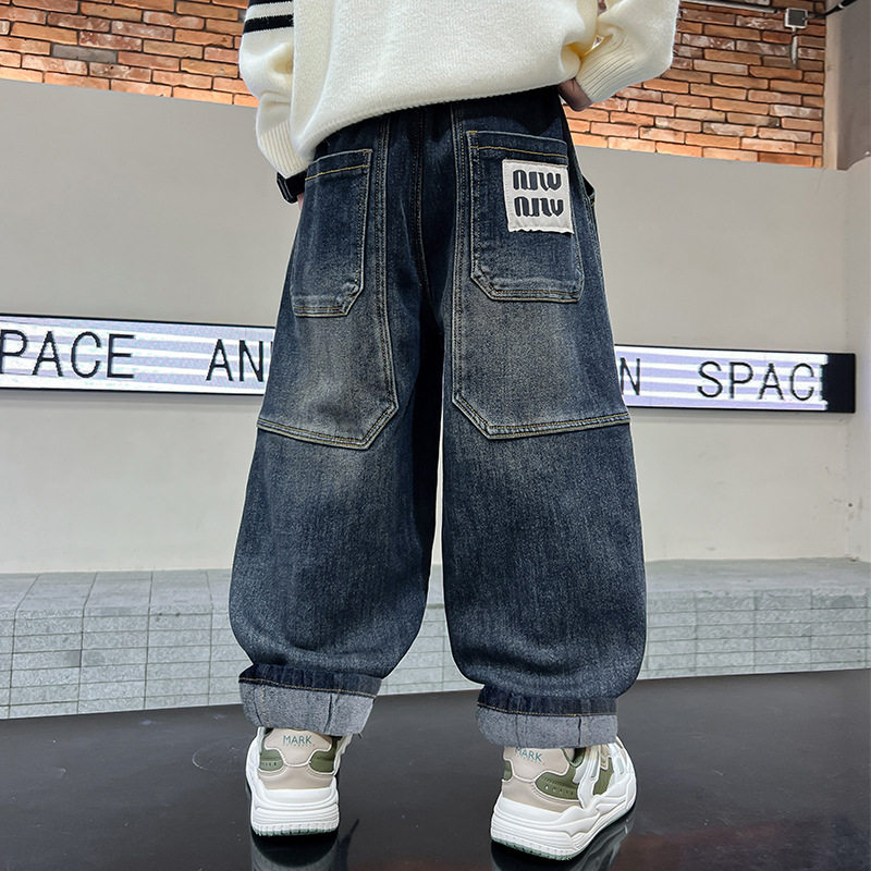 儿童装牛仔裤男童裤子春秋款2026新款帅气时髦中大童男孩春季长裤