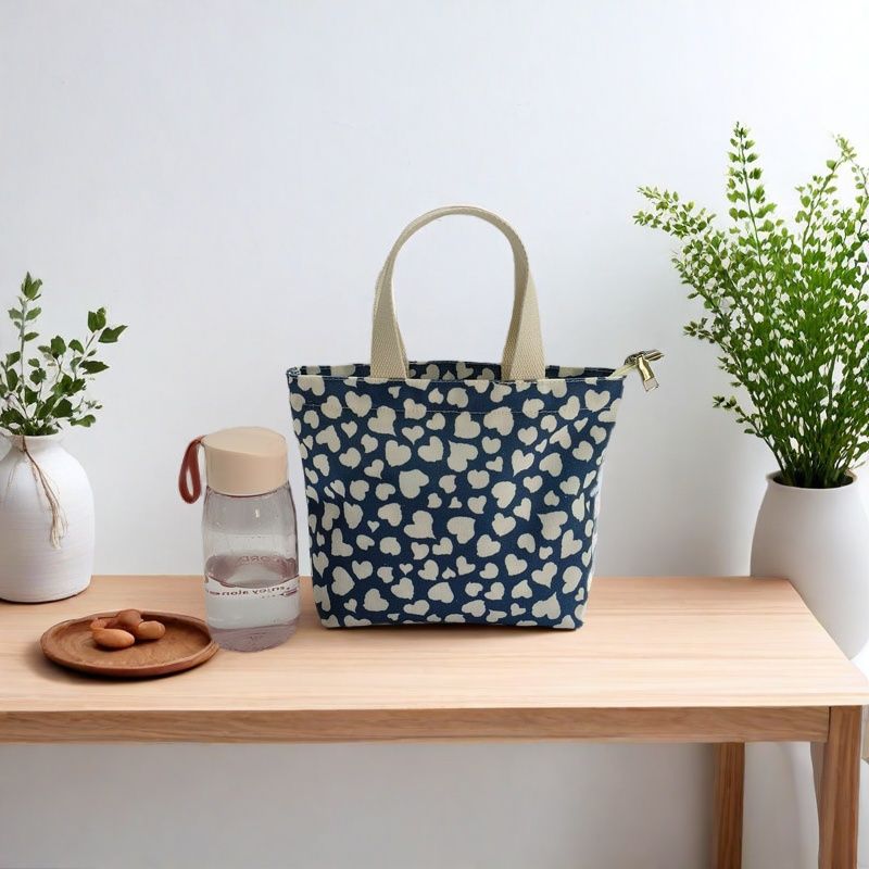 韩版简约印花帆布迷你手拎包