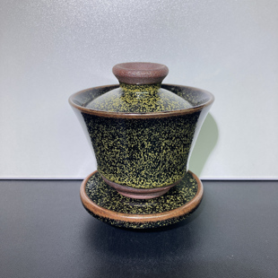 建窑建盏原矿原釉老气韵味茶末花主人三才盖碗建盏茶盏茶杯