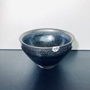 建窑建盏原矿原釉柴烧黑银毫老气韵味主人建盏茶盏茶杯