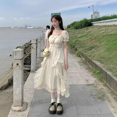 【雪纺面料+原版做法】显瘦连衣裙法式甜欲风超仙女法式宫廷公主
