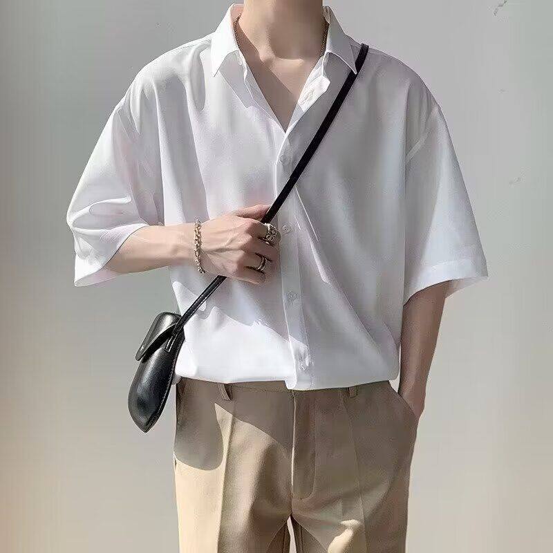 套装潮两件套夏季男衬衫五分风休衬衫