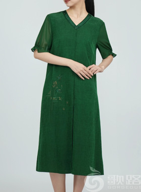 歌路丝桑蚕丝香云纱连衣裙00851