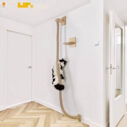 猫爬架顶天立地猫架实木猫爬架通天绳索大型猫绳梯猫咪跳台套装