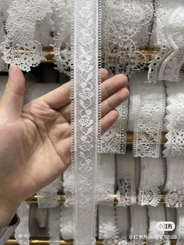 建诚绣品3cm宽白色花边蕾丝辅料手工diy服装设计布艺装饰材料