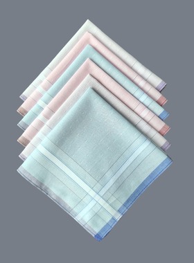 29CM/11.4inch全棉提花小手帕通用时尚精致装饰跨境热销品6PCS