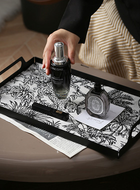 轻奢复古铁艺托盘收纳摆件