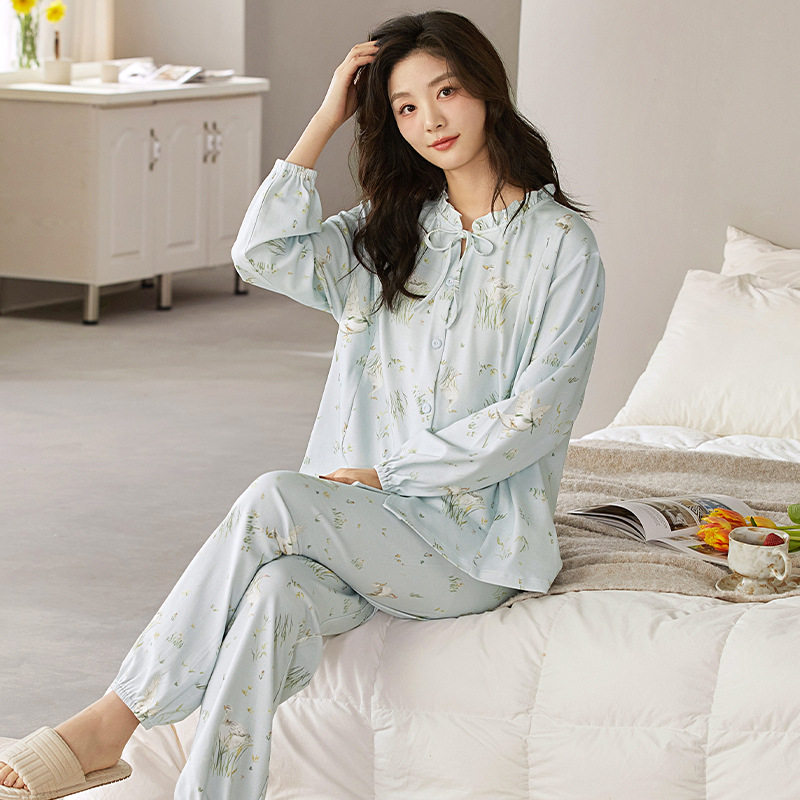 纯棉月子服a类薄春夏季新款孕妇吸汗透气拉链哺乳喂奶衣睡衣套装