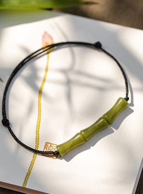 子木橄榄玉石竹节国风手串