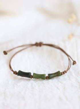 小清新节节高玉石竹手链
