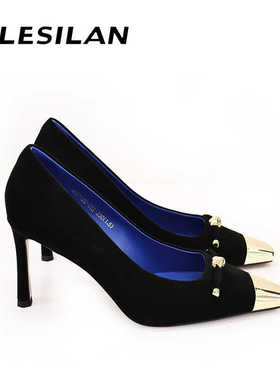 爱乐诗兰晚晚黑色细高跟小皮单鞋子春夏季女新款温柔时尚气质4c27