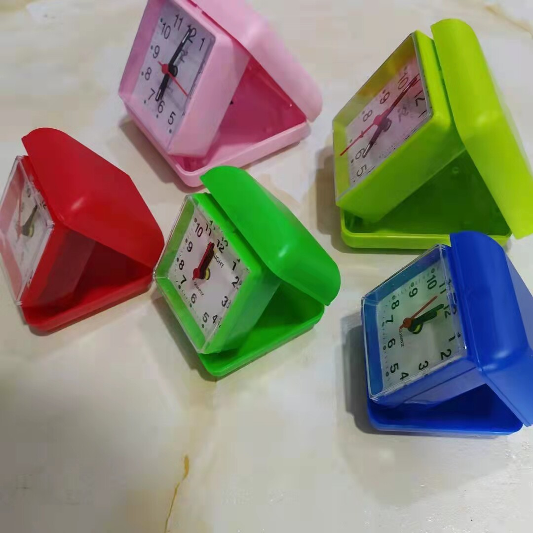 创意便携盒子钟复古经典折叠款闹台钟/闹钟
