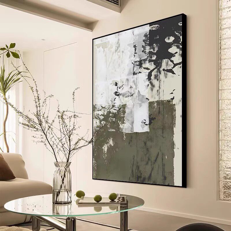 XD手绘肌理装饰画玄关走廊简约客厅沙发背景墙挂画抽象艺术落地画