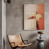 饰画橙色沙发设计画 纯手绘油画现代肌理玄关餐厅挂画抽象客装