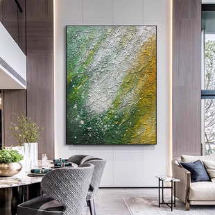 手绘油画沙发背景墙挂画玄关落地画现代极简画客厅绿色画红肌理画