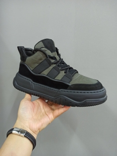 广州高品质休闲小中帮靴子纯牛皮的配色时尚双层鞋带设计上脚酷帅