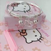 kitty猫铃铛推拉手镯女学生闺蜜时尚 百搭可爱ins设计镯子礼物