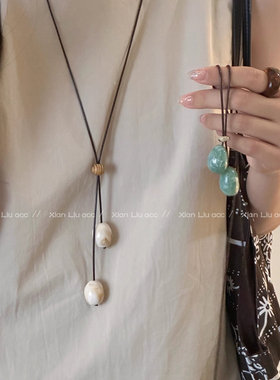 新中式复古民族风抽拉绳长款项链