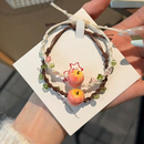 完整苹果手作编织手工ins编绳甜美手链小众成品闺蜜调节手绳礼物