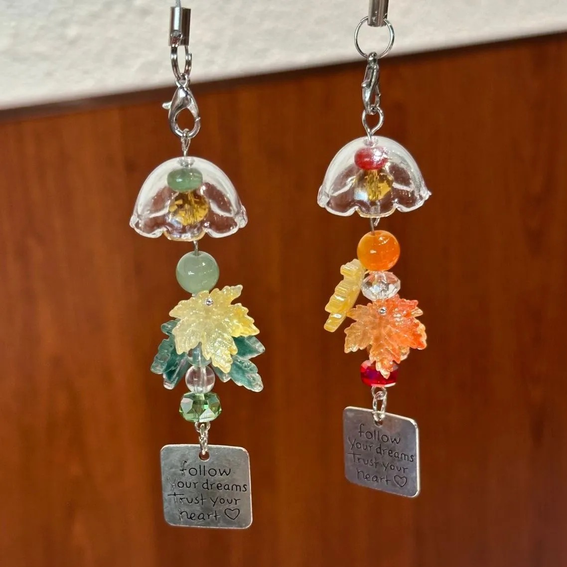 可爱枫叶风铃挂件手机链