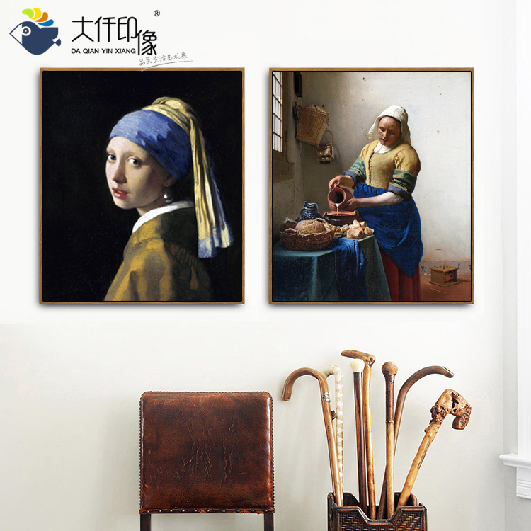 戴珍珠耳环的少女Johannes Vermeer维梅尔复古艺术名画装饰画北欧