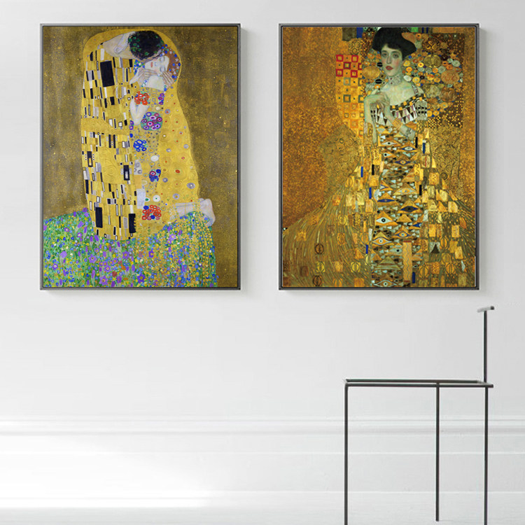 吻与拥抱 克里姆特油画客厅装饰画名画复制卧室挂画书房壁画玄关