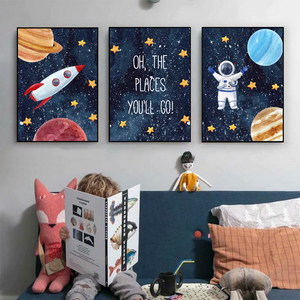 装饰画儿童房宇宙星空挂画动漫