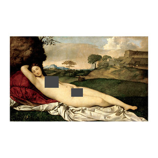 提香 沉睡的维纳斯欧式名画人物油画装饰画酒店简约酒吧会所挂画