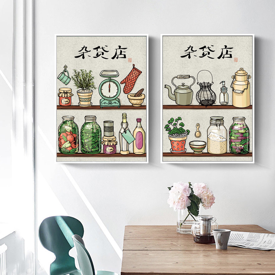 简约现代风厨房饭厅装饰画挂画