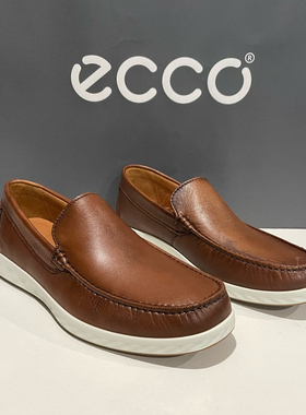 ECCO爱步男鞋真皮舒适乐福鞋商务休闲皮鞋轻巧一脚蹬540514莫克