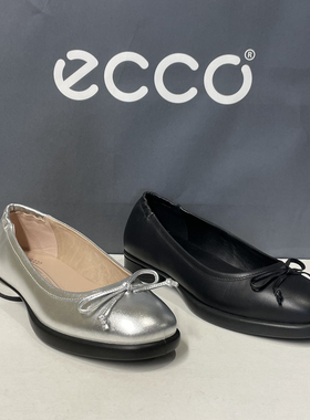 Ecco爱步女鞋蝴蝶结芭蕾单鞋一脚蹬懒人鞋平底鞋222323雕塑奢华