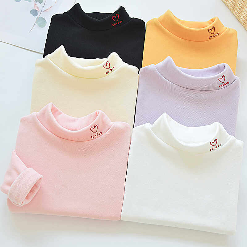 秋冬装德绒打底衫保暖儿童装宝宝半高领男童女童加绒加厚长袖T恤