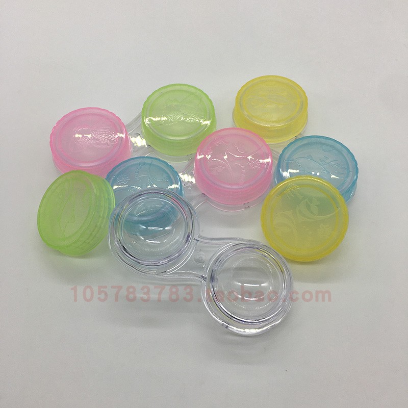 contact lens case美瞳双联盒伴侣盒眼霜收纳盒眼镜盒透明