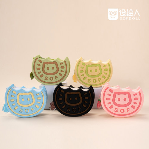 设绘人小猫饼干硅胶零钱包正品