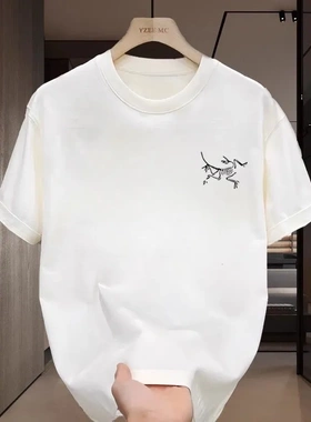 海外~重磅纯色短袖T恤男女同款夏季潮流宽松百搭情侣上衣