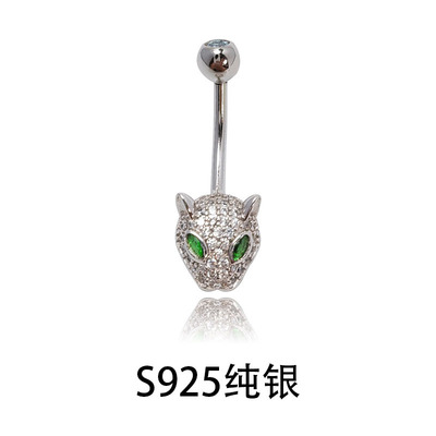 s925纯银肚脐钉通体纯银防过敏