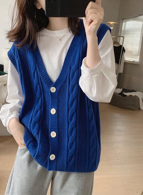 V领针织马甲女春秋叠穿外穿内搭