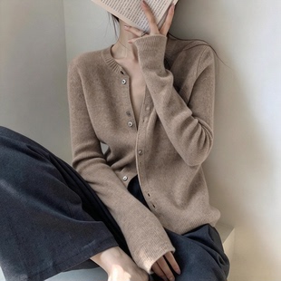 针织开衫外套女别致绝美内搭打底毛衣显瘦高级感上衣毛线衣单排扣