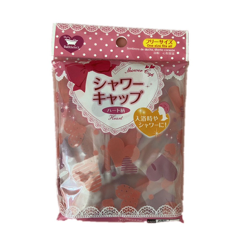 JAPAN DAISO DAISO SHOWER CAP BATH WATERPROOF THICKENED HOOD SHOWER CAP DOUBLE TRANSPARENT CUTE CARTOON ANTI-FUME