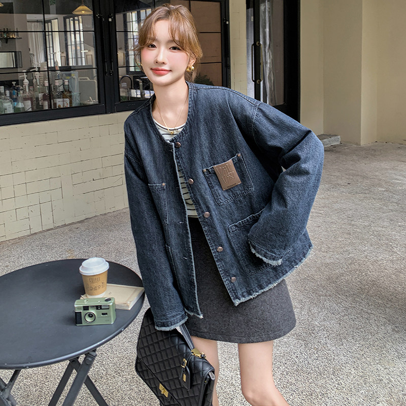 韩系复古牛仔棉服冬季女2024新款小个子宽松夹棉加厚短款棉衣外套,女装棉衣/棉服,浙宝099
