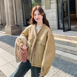 新款皮毛一体短款羊羔毛099-D213-P185-K278，女装皮草，浙宝099