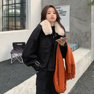 短款派克服皮衣外套女2025冬季新款高级感炸街加绒加厚小个子棉服图片
